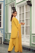 Mustard Elegance – Embroidered Chiffon Ensemble