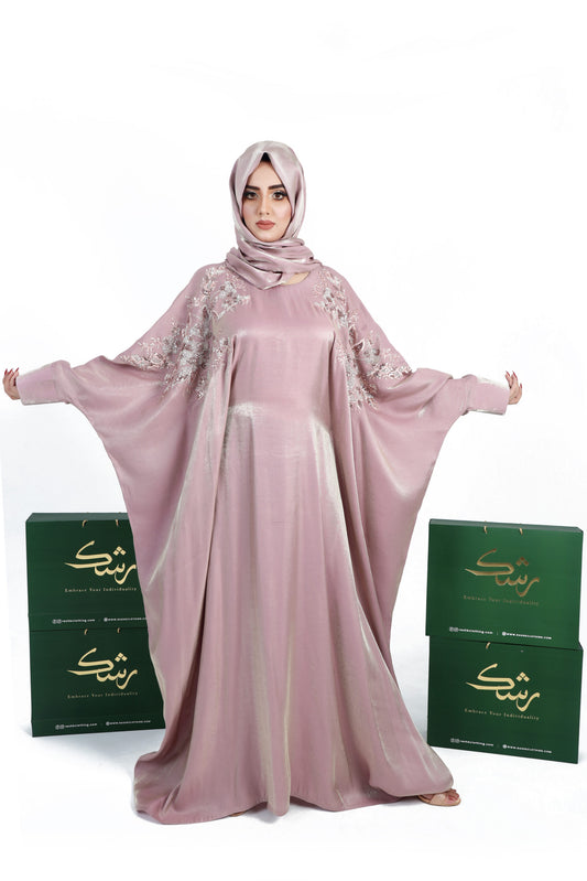 Pink Sparkle Kaftan Abaya
