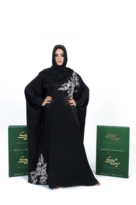 Starlite Black Kaftan Abaya